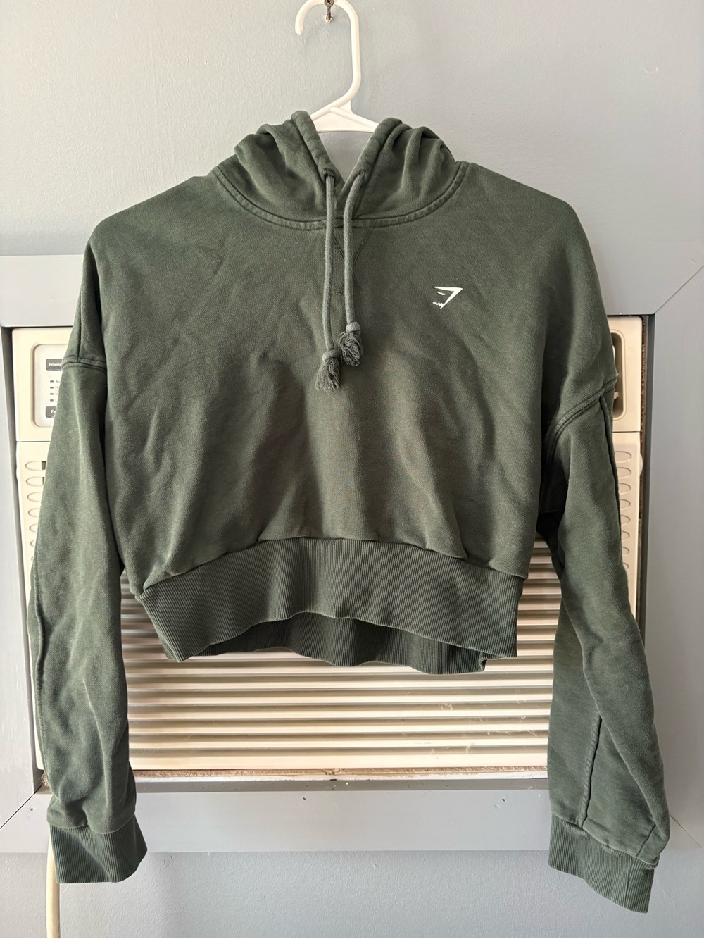 Gymshark Olive Green Cropped Hoodie